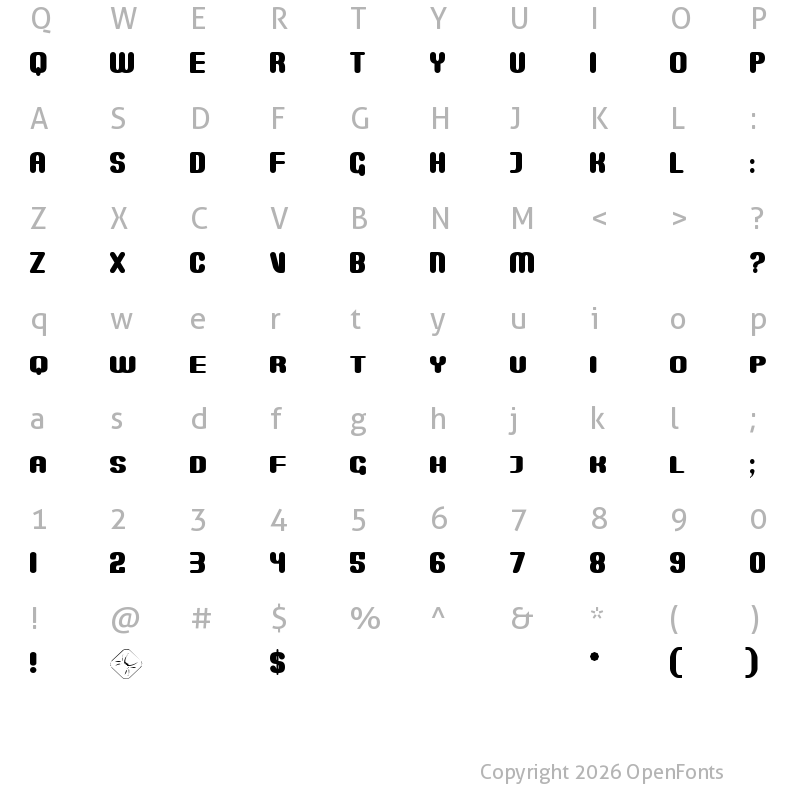 Character Map of Monster Regular