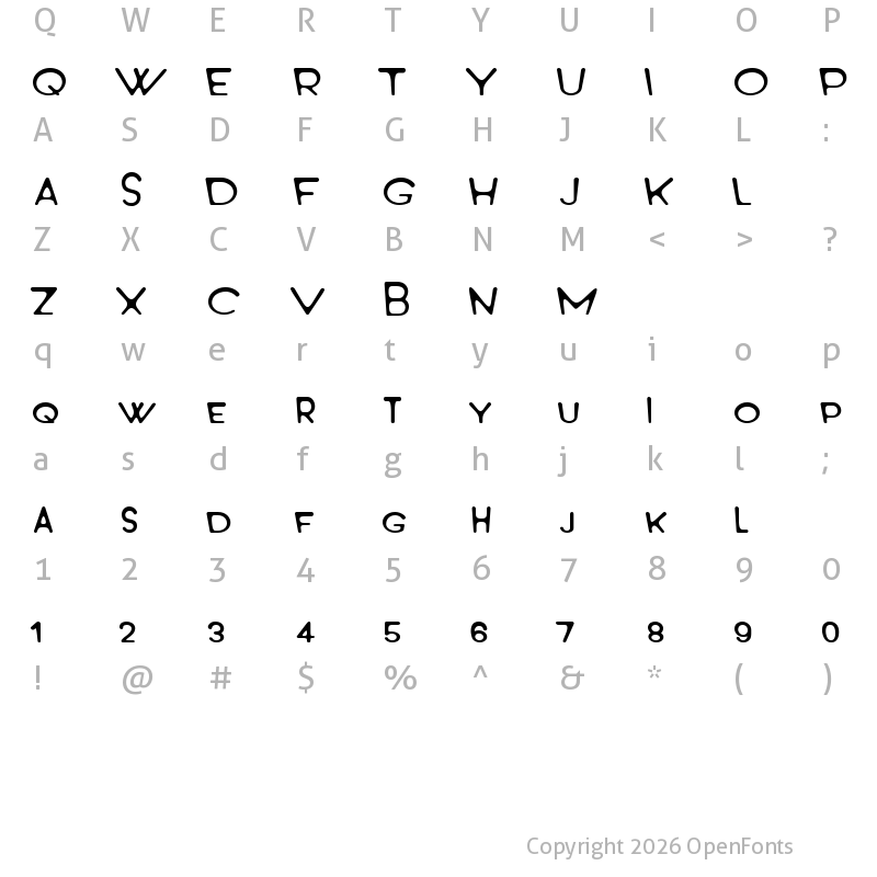 Character Map of Monster World Regular