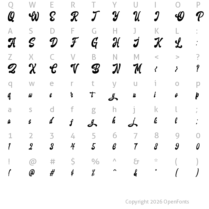 Character Map of Monsterlight Regular