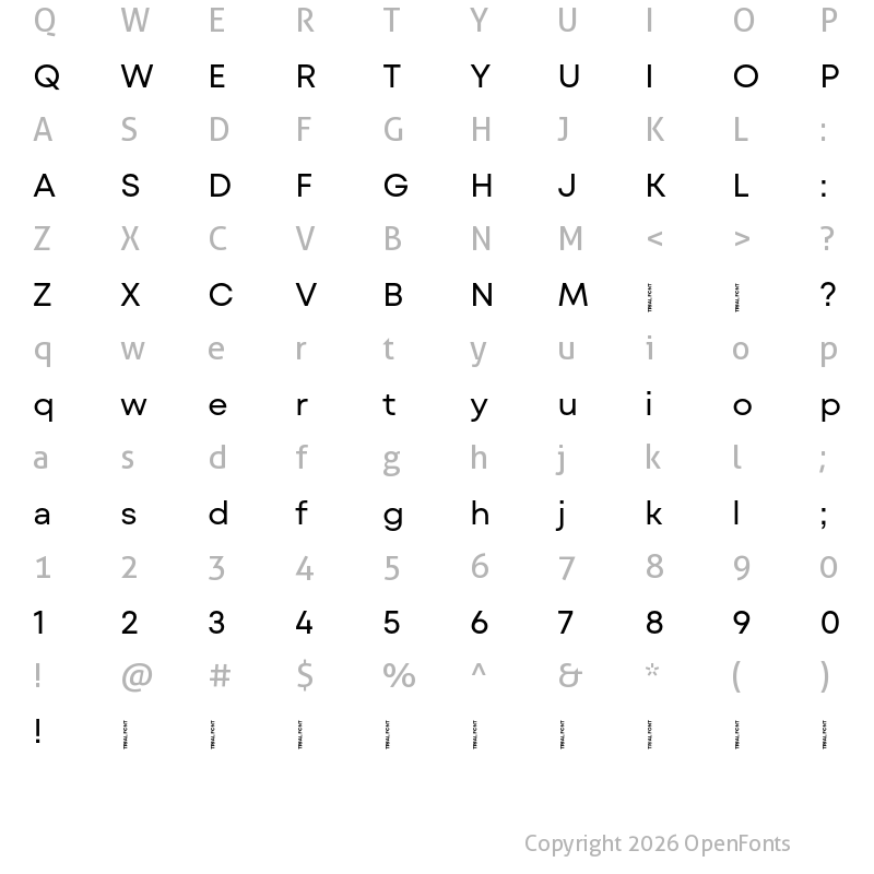 Character Map of Mont Blanc-Trial Regular