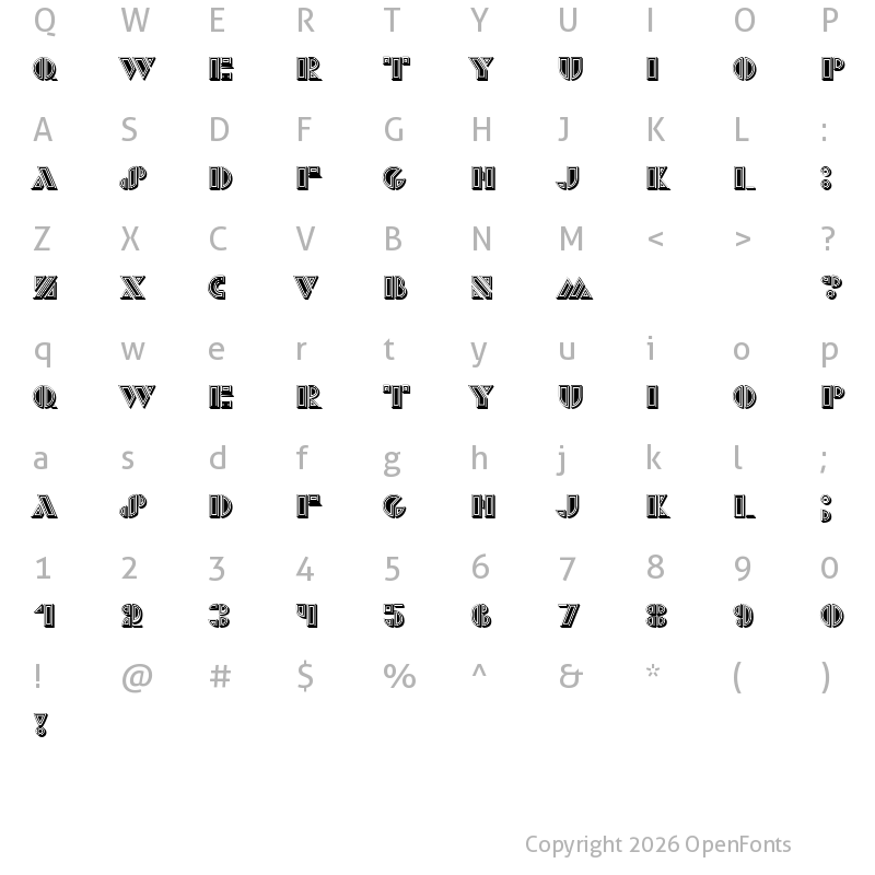 Character Map of Monte Carlo Extravagant Filled Regular