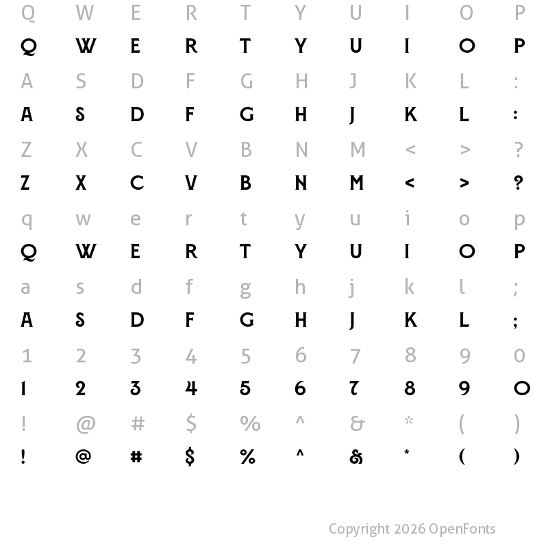 Character Map of Montecatini Pro Stretto Ultra