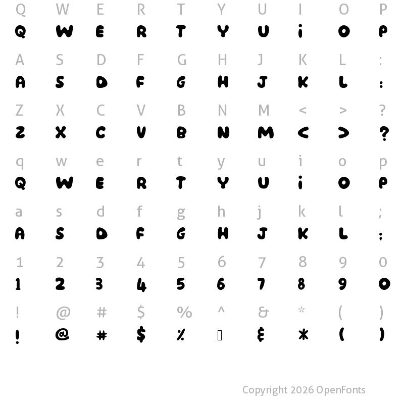 Character Map of Montel Regular