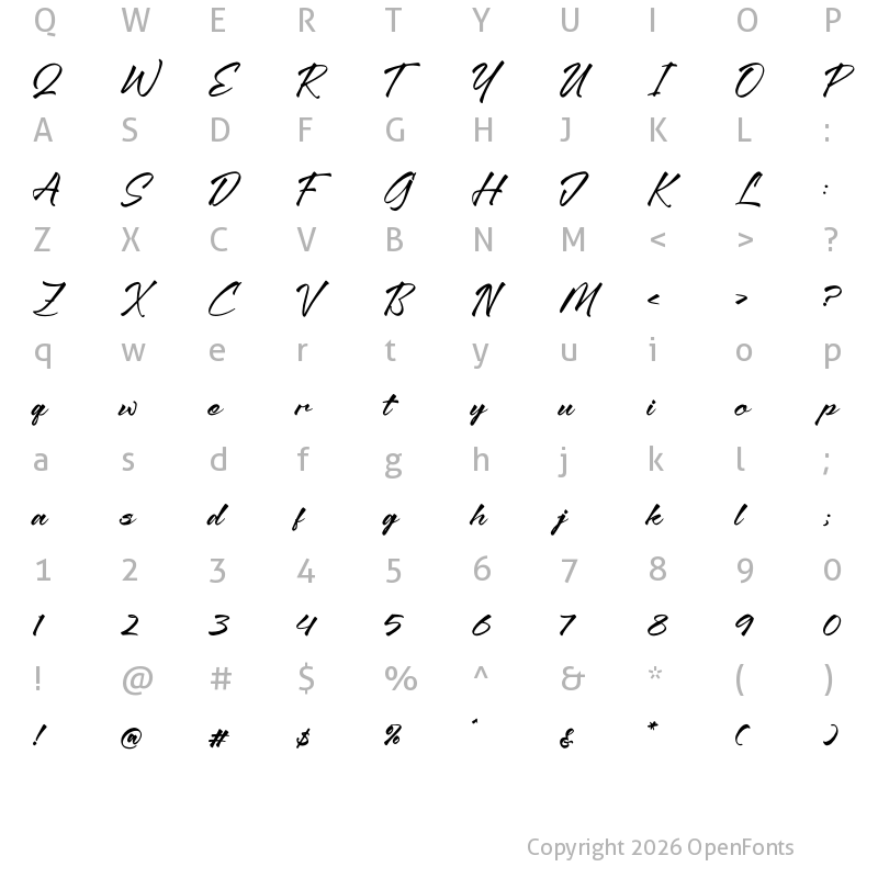 Character Map of Monthesa Harezuki Regular