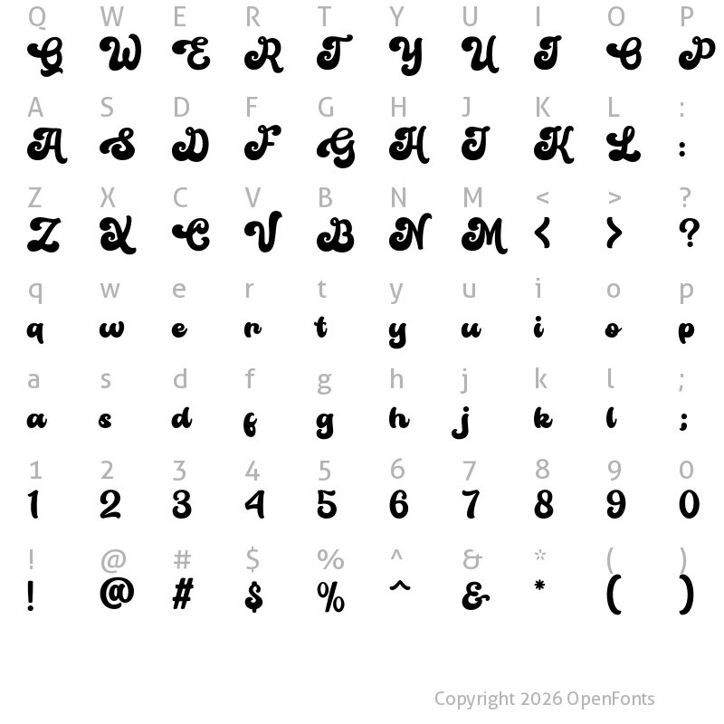 Character Map of Monthstage Regular