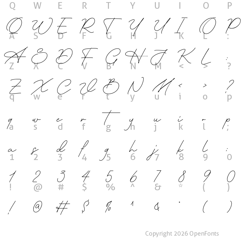 Character Map of Montoliso Regular