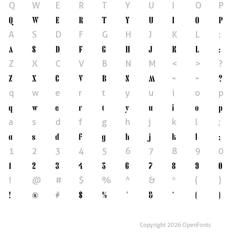 Character Map of Montreau Regular