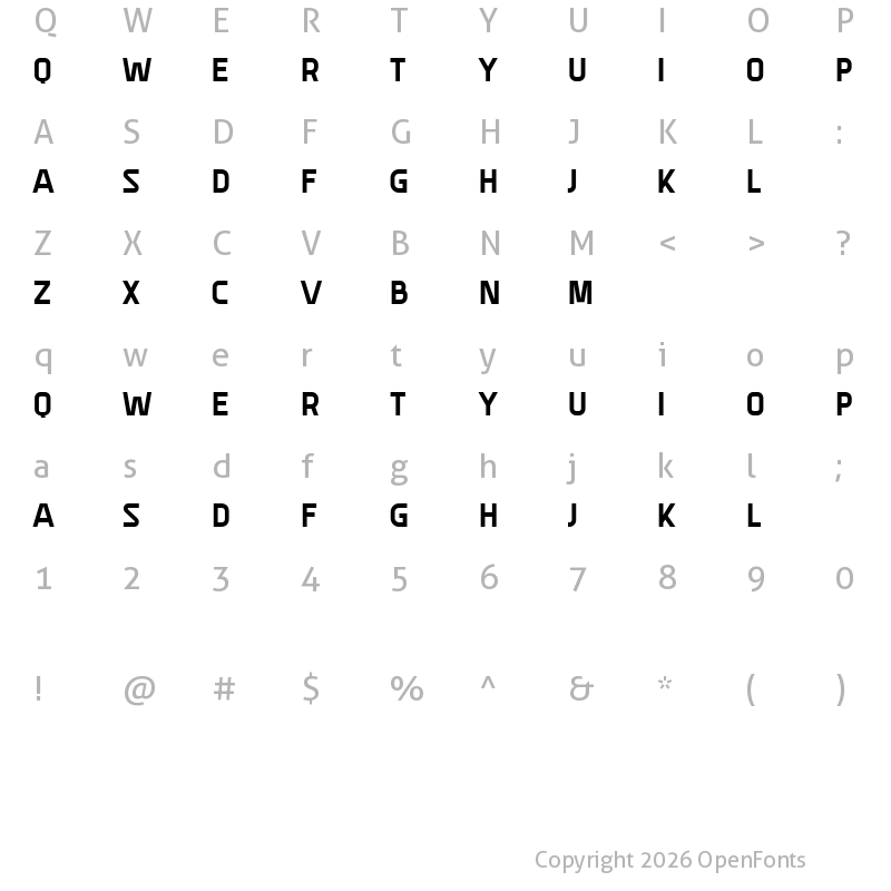 Character Map of Montsalvat Regular
