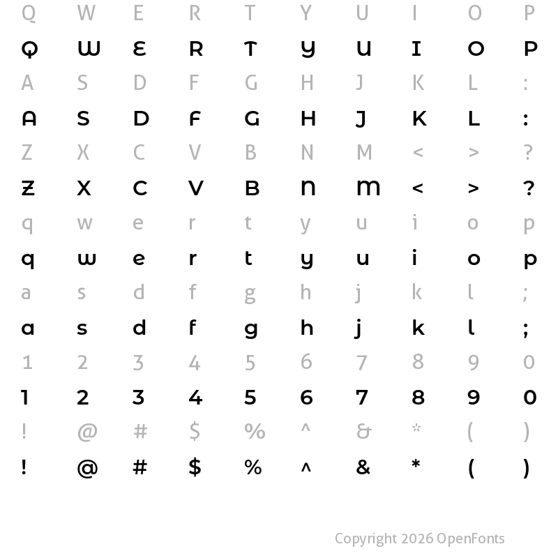 Character Map of Montserrat Alternates SemiBold