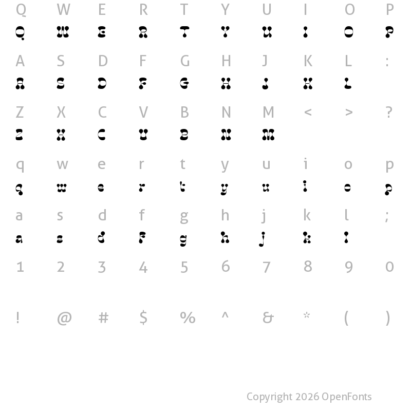 Character Map of Moonchief DEMO Regular
