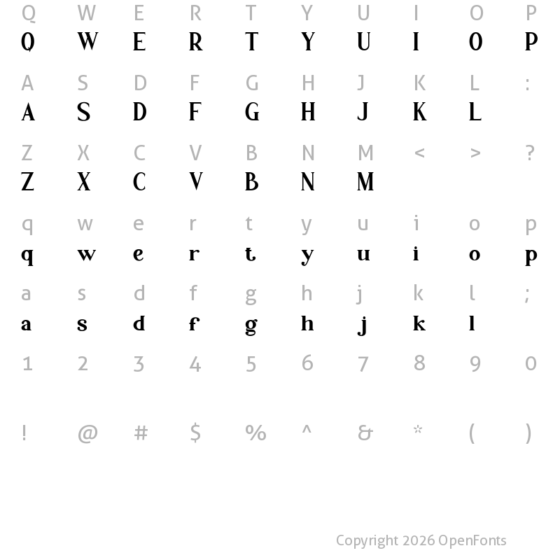 Character Map of Moonkley Regular