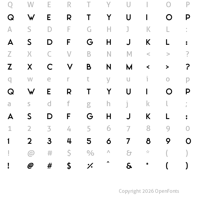 Character Map of Moonrising Regular