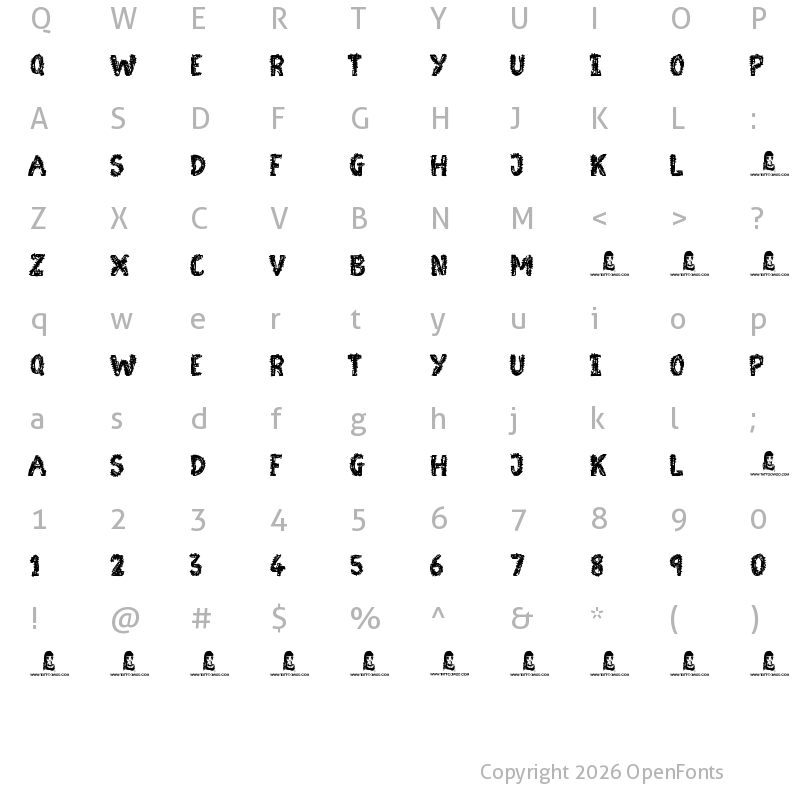 Character Map of Moonstreet Regular