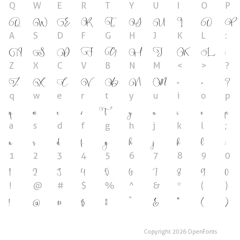 Character Map of Moonttima Goldfesta Regular