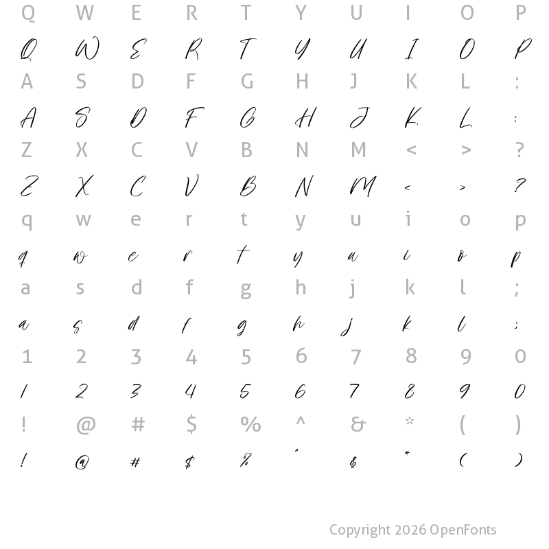 Character Map of Moostnaly Regular