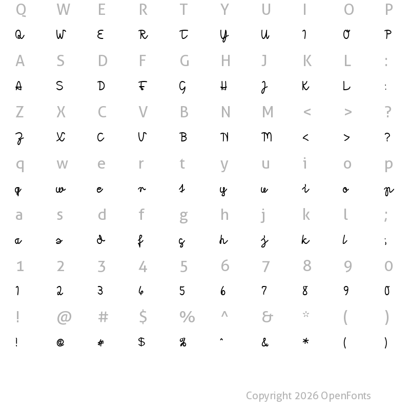 Character Map of Morado Felt Regular