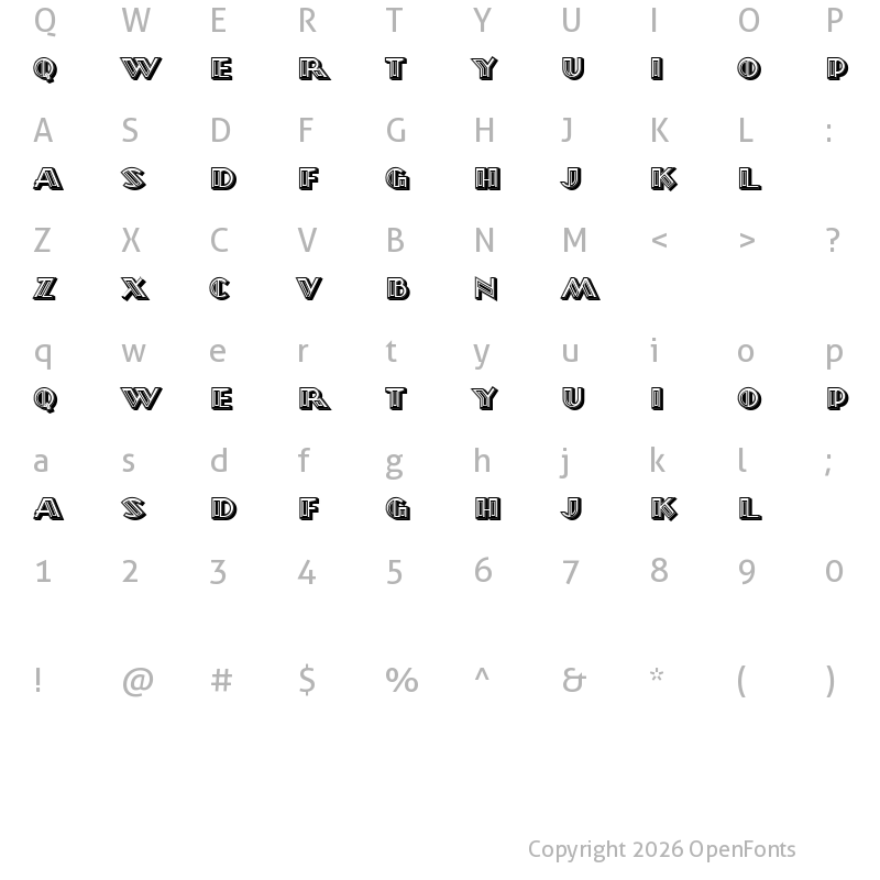 Character Map of Morava Extravagant Regular