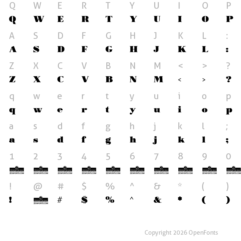 Character Map of Morbodoni Regular