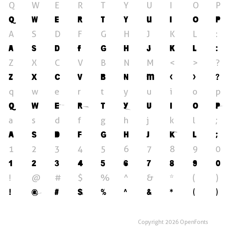 Character Map of More is less 22 Clean Regular