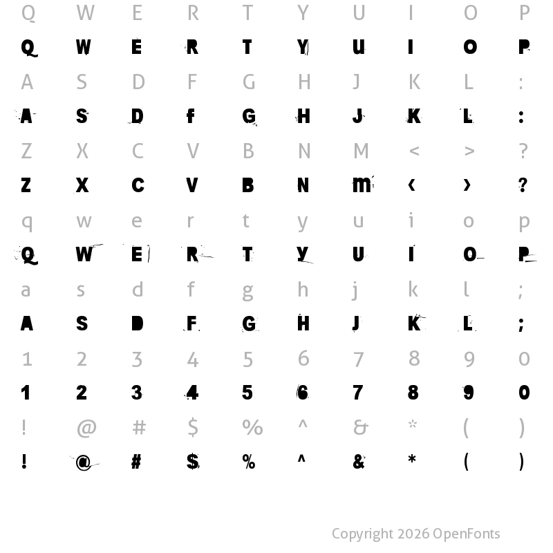 Character Map of More is less 22 Regular