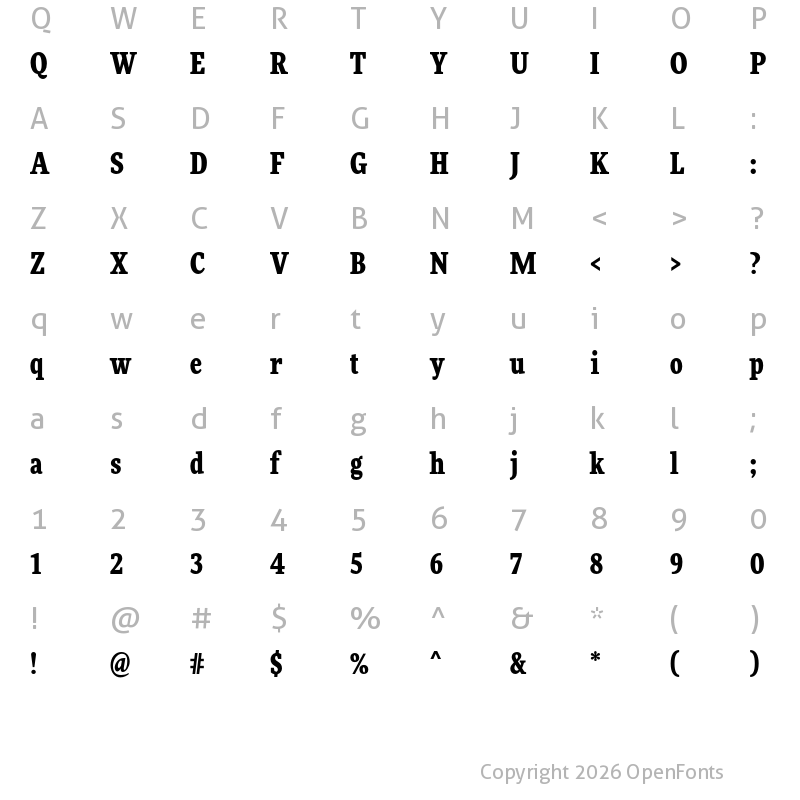 Character Map of More Pro Cond Black