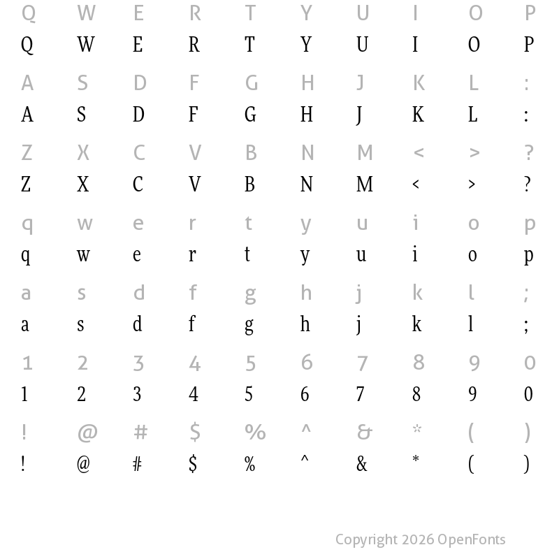 Character Map of More Pro Cond Book