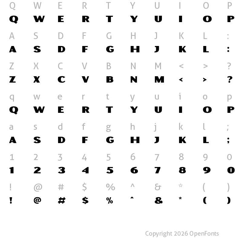 Character Map of Morebig Sans Regular