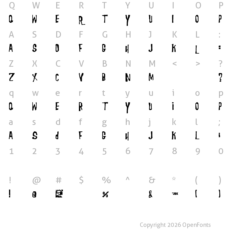 Character Map of Morgus Regular