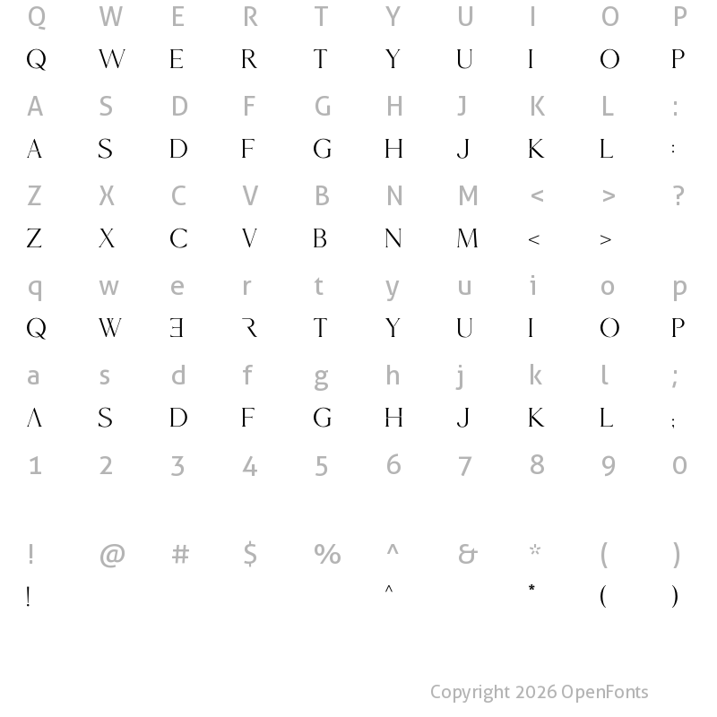 Character Map of Mories Display