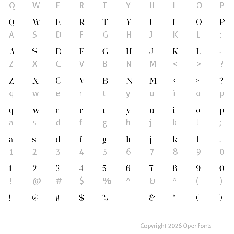Character Map of Morissa Regular