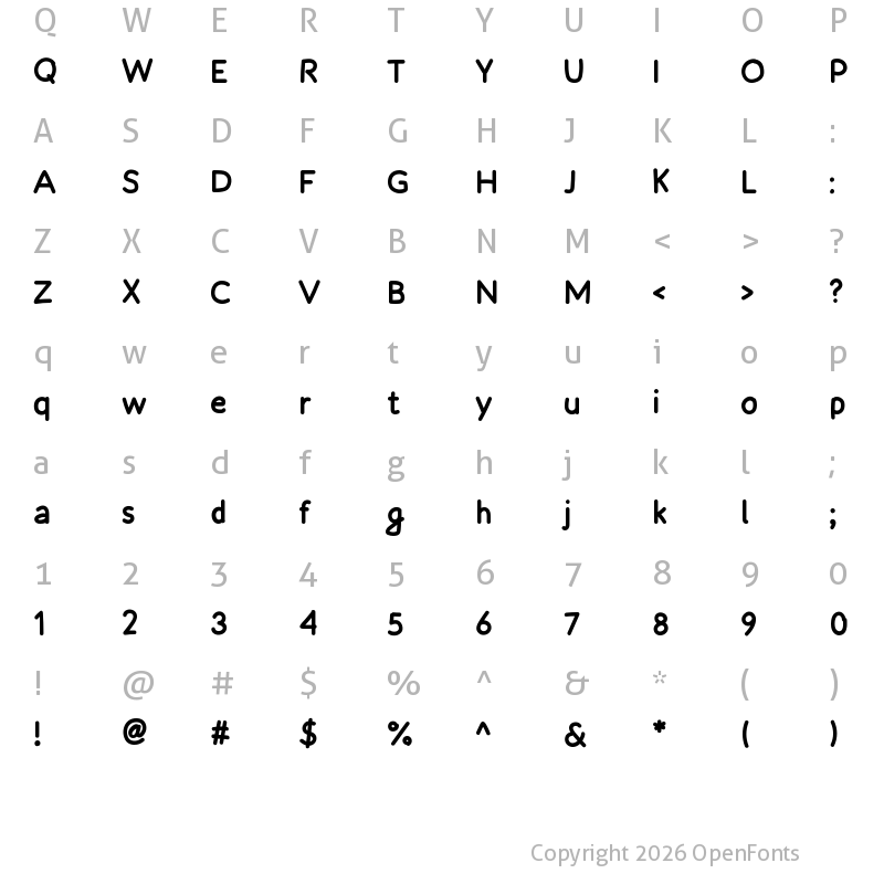 Character Map of Morning Breeze Regular