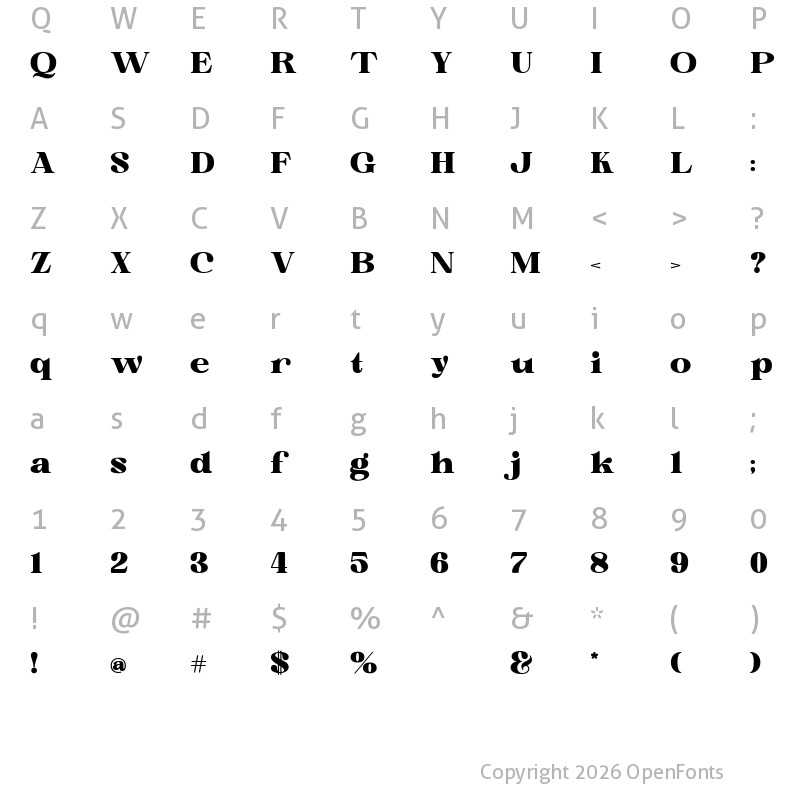 Character Map of Morning Sweetest Demo Black