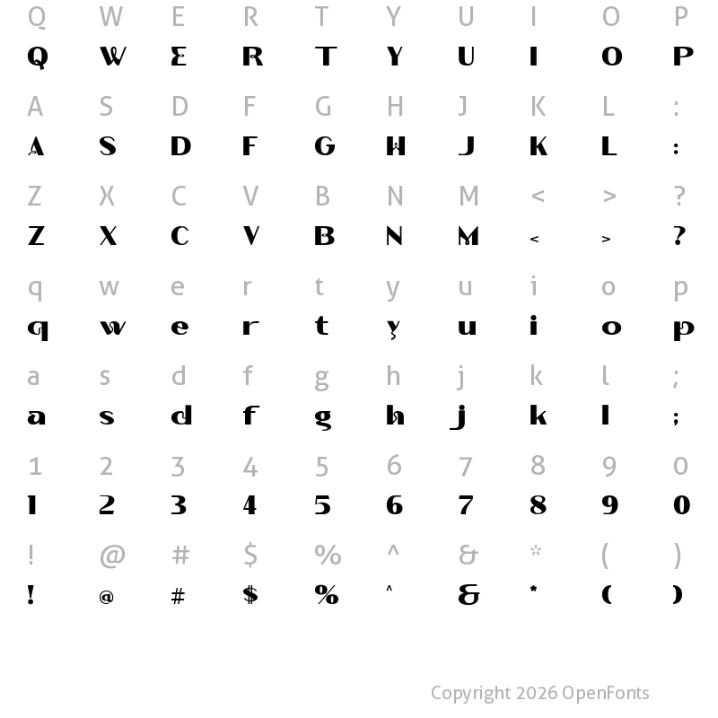 Character Map of Morphin Power Demo Black