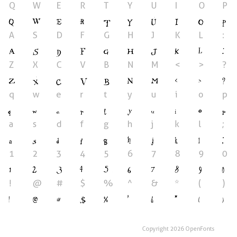 Character Map of Morphine Jack Regular