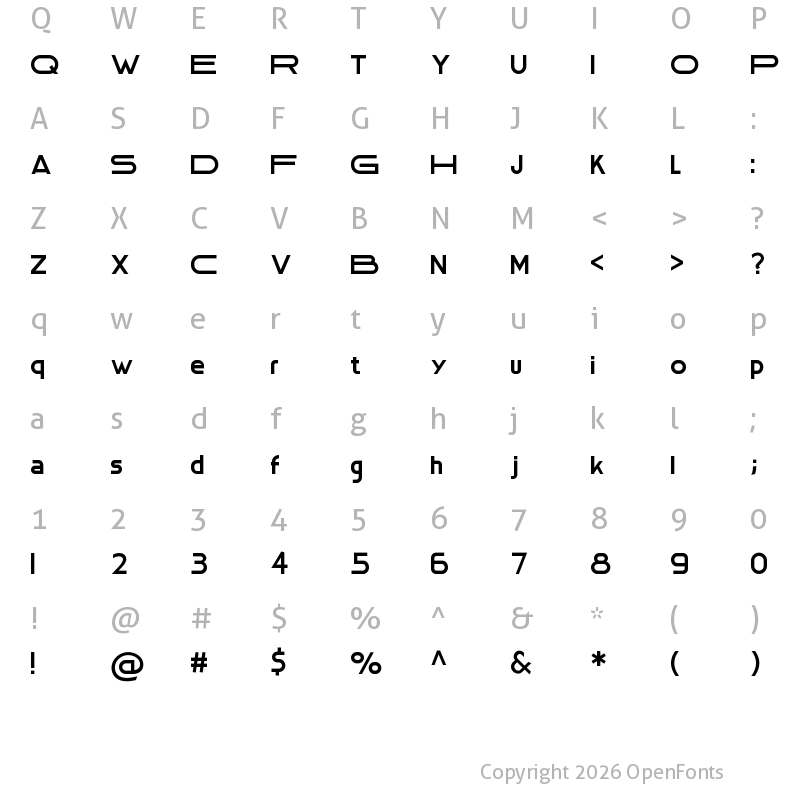 Character Map of MORSA Regular