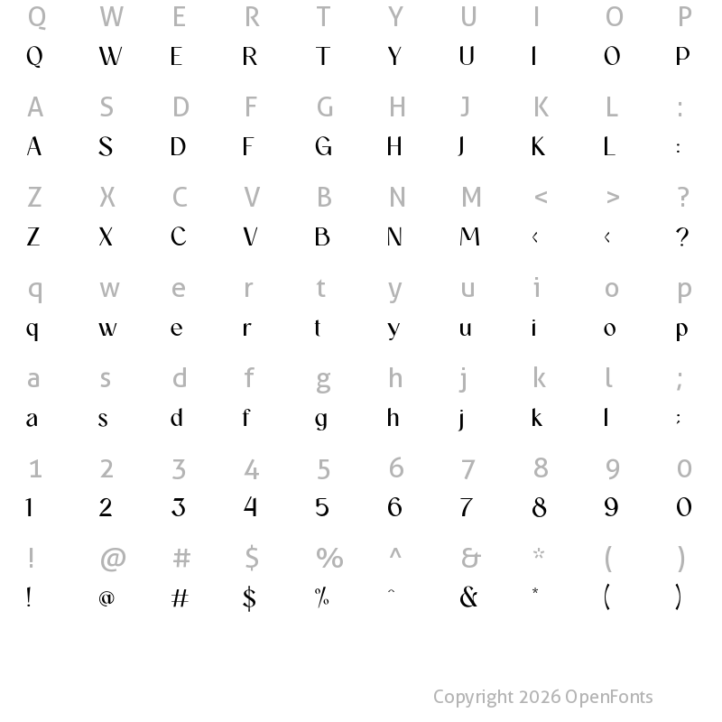 Character Map of Mossion Regular
