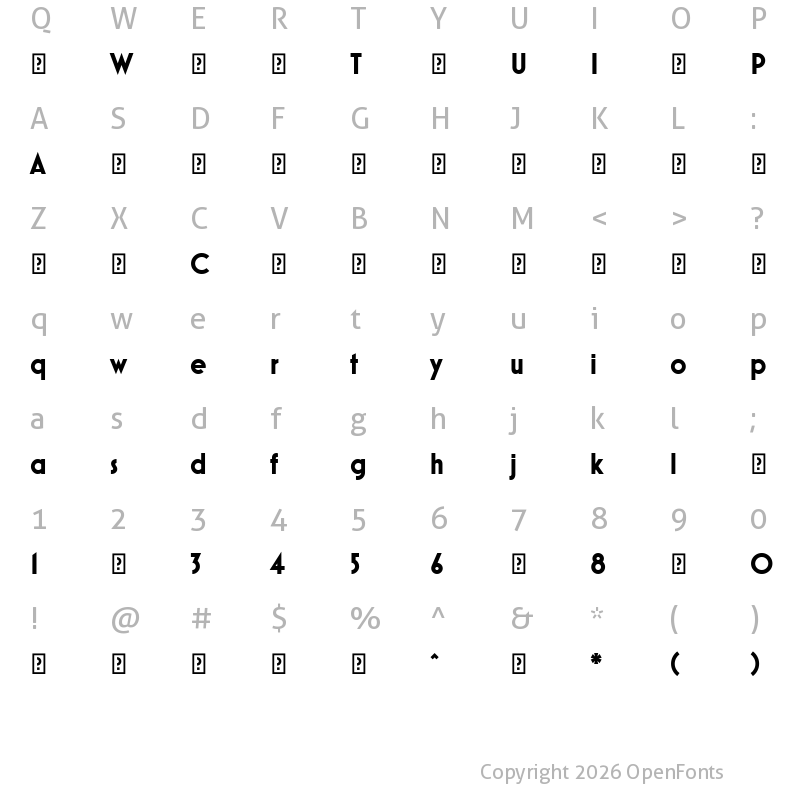 Character Map of MostraNuova-Bold ?