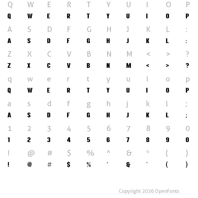 Character Map of MOTHEM Black