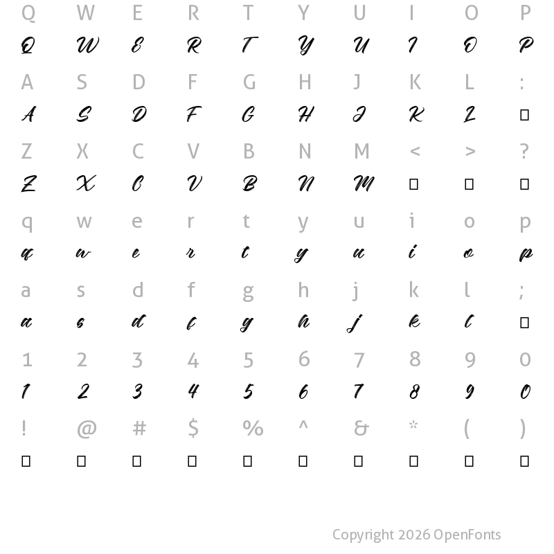 Character Map of Mother Bakery Regular