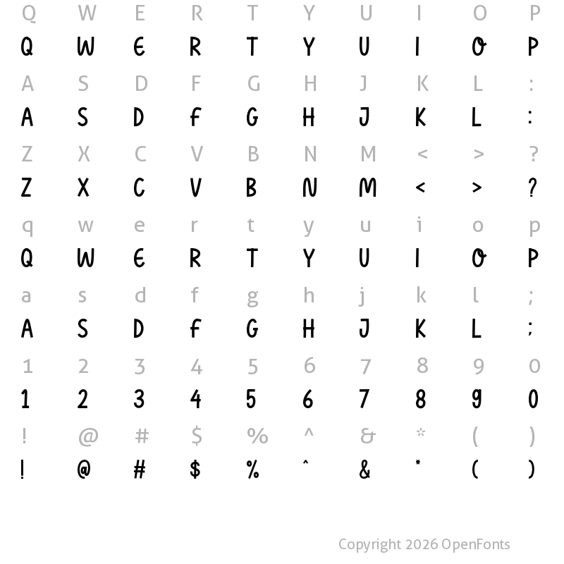 Character Map of Mother Sunflower Sans Regular