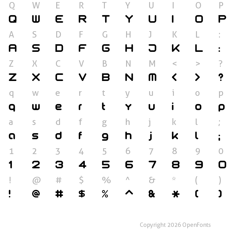 Character Map of motschcc Regular