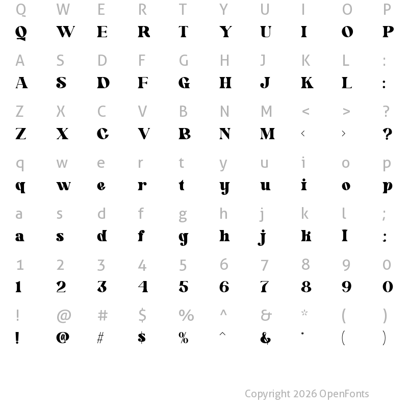 Character Map of Mottelnight Regular