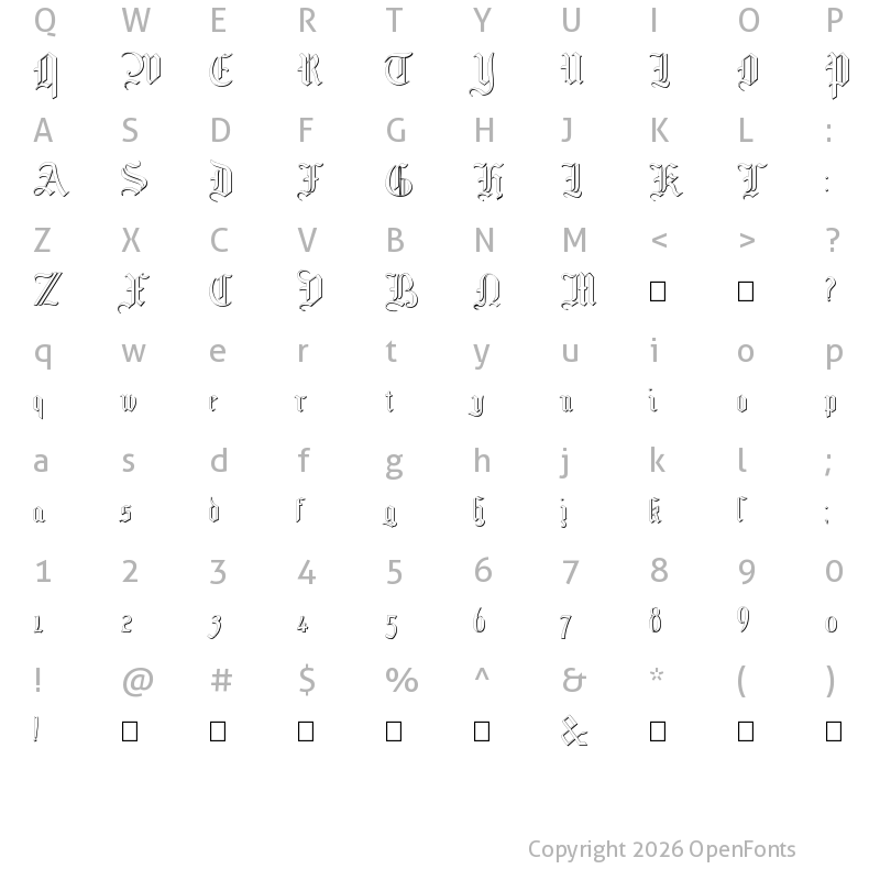 Character Map of MottisfontNo4 Regular
