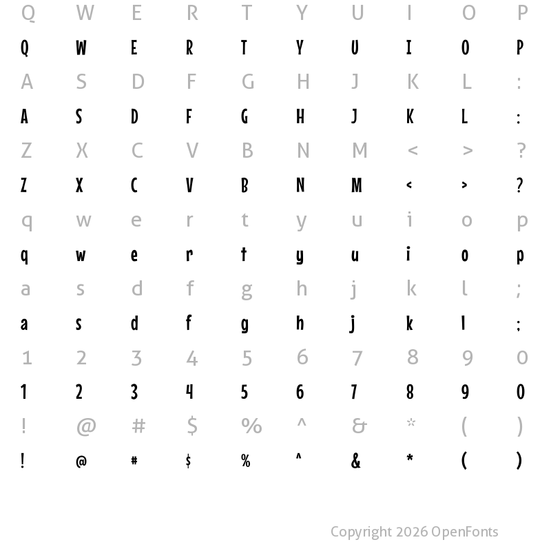 Character Map of Mouse Memoirs Regular