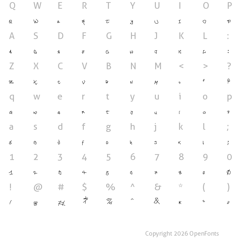 Character Map of MouseGrafitty Regular