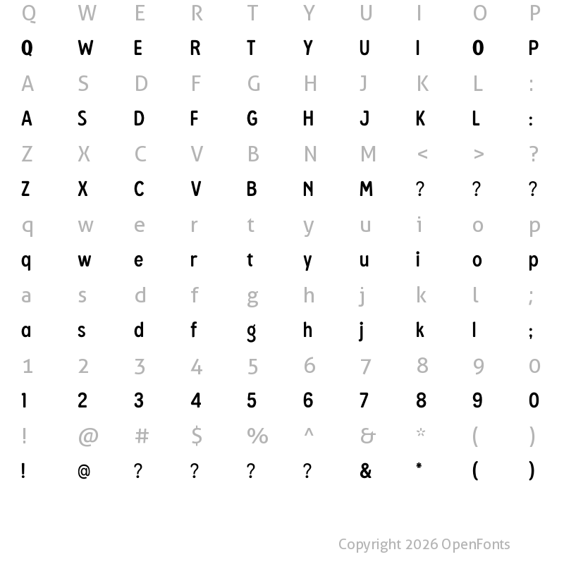 Character Map of Mousse Regular
