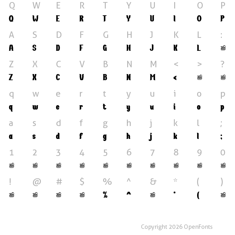 Character Map of Moveri personaluse Black