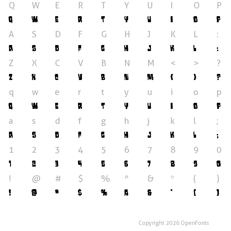 Character Map of Movie Monster Wavy Regular