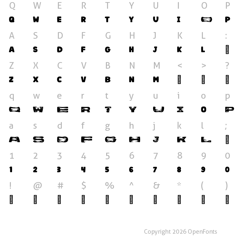 Character Map of MOZA Regular