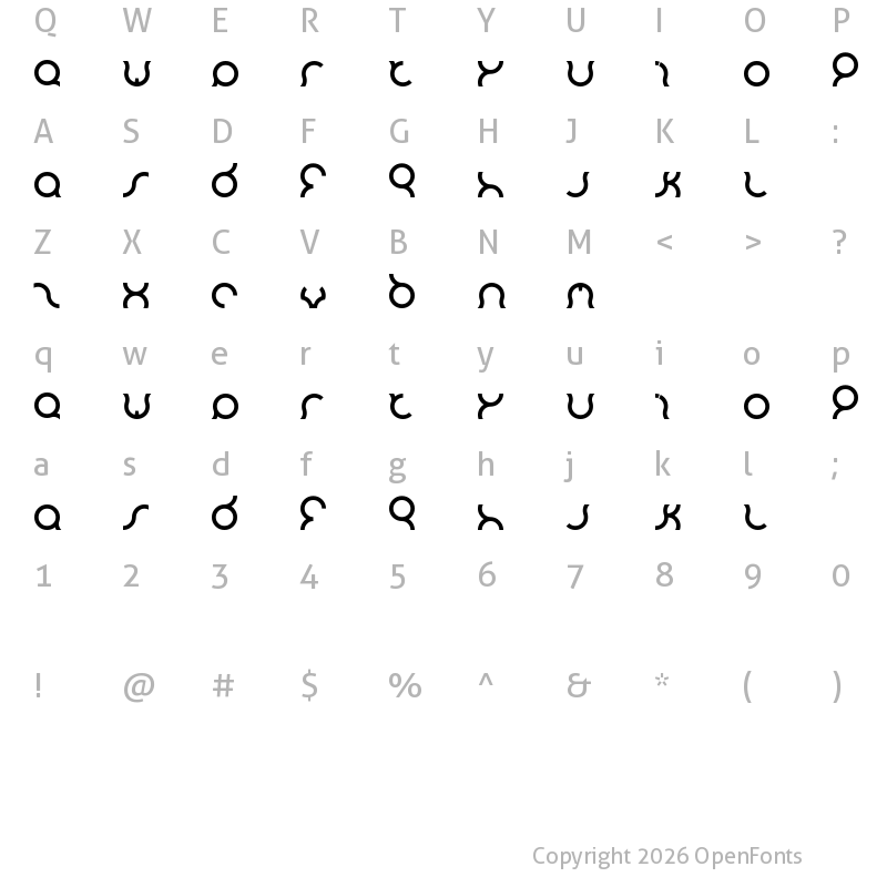 Character Map of mozzie Regular